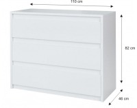 Komoda Italia - biela / biely vysoký lesk