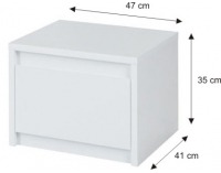 Nočný stolík (2 ks) Italia - biela / biely vysoký lesk