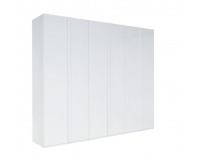 Šatníková skriňa Italia - biela / biely vysoký lesk