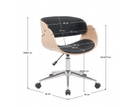 Kancelárske kreslo Janon - čierna / svetlý orech
