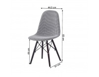 Jedálenská stolička Ampera New - čiernobiely vzor / čierna