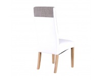Jedálenská stolička Ardon - biela / hnedá melírovaná / prírodná