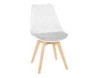 Jedálenská stolička Damara - biela / verzo sivá / buk