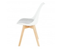 Jedálenská stolička Damara - biela / verzo sivá / buk