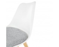 Jedálenská stolička Damara - biela / verzo sivá / buk