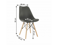 Jedálenská stolička Kemal New - tmavosivá / buk