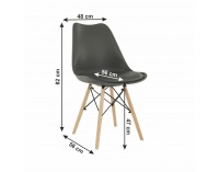 Jedálenská stolička Kemal New - tmavosivá / buk