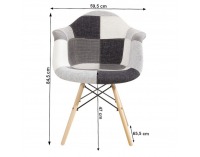 Jedálenská stolička Kubis New - vzor patchwork / buk