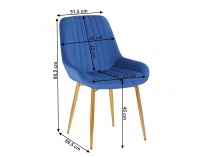 Jedálenská stolička Perlos - modrá / zlatá