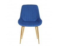Jedálenská stolička Perlos - modrá / zlatá