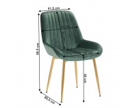 Jedálenská stolička Perlos - smaragdovozelená / zlatá