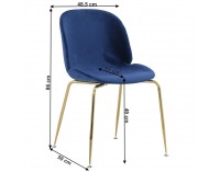 Jedálenská stolička Portia - modrá / zlatá