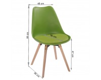 Jedálenská stolička Semer New - olivová / buk