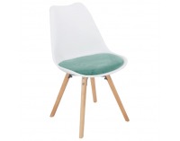 Jedálenská stolička Semer New - mentolová / biela / buk