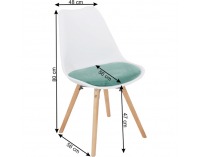Jedálenská stolička Semer New - mentolová / biela / buk