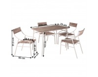 Jedálenský set Kimby 1+4 - dub canyon / béžová