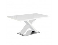 Jedálenský stôl Farnel - biela / biely lesk