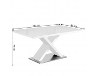 Jedálenský stôl Farnel - biela / biely lesk