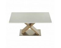 Jedálenský stôl Farnel - dub sonoma / biely lesk