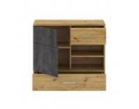 Jednodverová komoda so zásuvkami Eridan G - dub artisan / sivý betón