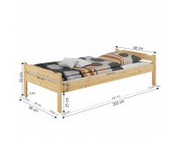 Jednolôžková posteľ Livio 90x200 cm - prírodná