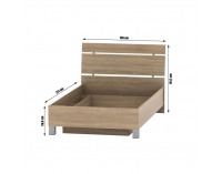 Posteľový rám s úložným priestorom Luna 120 - dub
