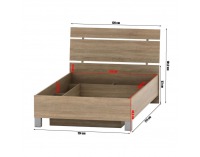Posteľový rám s úložným priestorom Luna 120 - dub