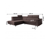 Rohová sedačka s rozkladom a úložným priestorom Jogi Roh L - hnedá / čierna