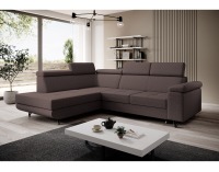 Rohová sedačka s rozkladom a úložným priestorom Jogi Roh L - hnedá / čierna