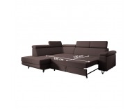 Rohová sedačka s rozkladom a úložným priestorom Jogi Roh L - hnedá / čierna