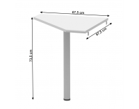 Rohová stolová spojka Johan 2 New 06 - biela / kov