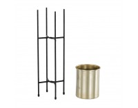 Kovový kvetináč Jude Typ 1 - čierna / zlatá