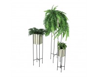 Kovový kvetináč Jude Typ 1 - čierna / zlatá