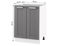 Dolná kuchynská skrinka Julia Typ 56 - tmavosivá / biela