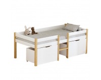 Detská posteľ s úložným priestorom Juna 90x200 cm - biela / dub