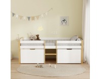 Detská posteľ s úložným priestorom Juna 90x200 cm - biela / dub