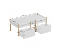 Detská posteľ s úložným priestorom Juna 90x200 cm - biela / dub