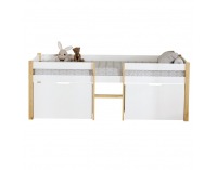 Detská posteľ s úložným priestorom Juna 90x200 cm - biela / dub