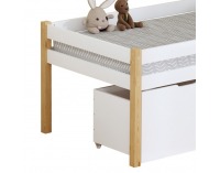 Detská posteľ s úložným priestorom Juna 90x200 cm - biela / dub