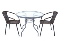 Záhradný set Jupiter 90 1+2 VIP - grafit / hnedá