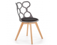 Jedálenská stolička K308 - sivá / čierna / prírodná