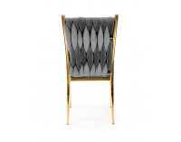 Jedálenská stolička K436 - sivá / zlatá