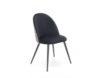 Jedálenská stolička K478 - čiernobiely vzor / čierna