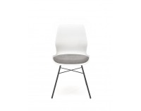 Jedálenská stolička K488 - biela / sivá / čierna