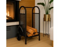 Stojan na drevo s krbovým náradím Kafer - čierna