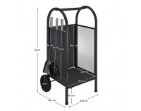 Stojan na drevo s krbovým náradím Kafer - čierna