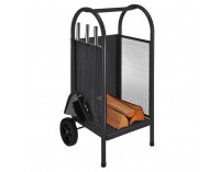 Stojan na drevo s krbovým náradím Kafer - čierna