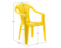Detská záhradná stohovateľná stolička Kamla - žltá