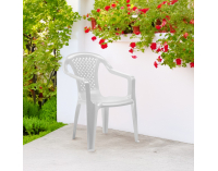 Detská záhradná stohovateľná stolička Kamla - biela