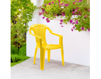 Detská záhradná stohovateľná stolička Kamla - žltá